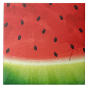 Schattige waterverf watermeloen reuzen grappige pl tegeltje