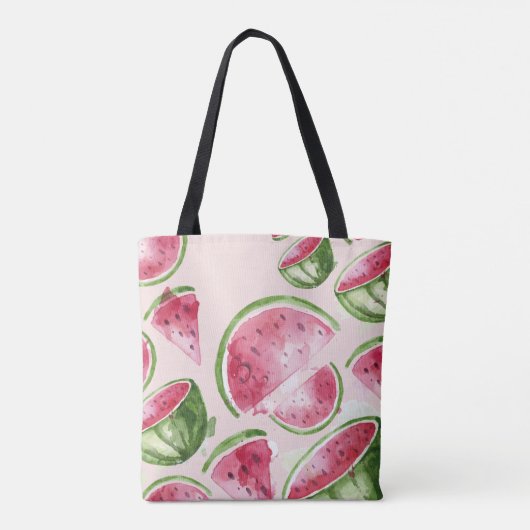 Schattige Waterverf Watermeloen Tote Bag (Achterkant)