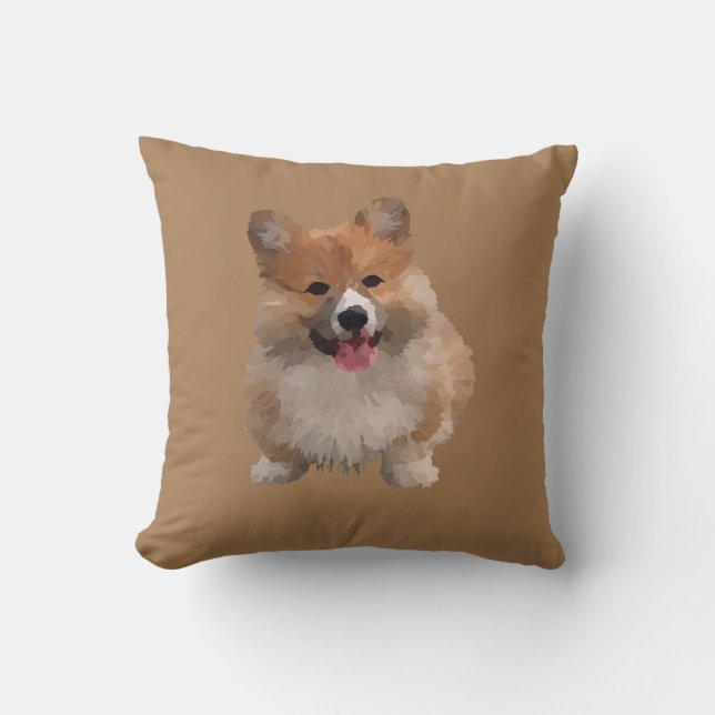 Schattige Waterverf Welsh Corgi Pillow Kussen (Voorkant)