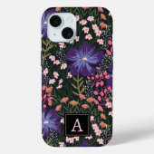 Schattige waterverf wilde bloem geïnitialiseerd Case-Mate iPhone case (Achterkant)