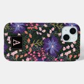 Schattige waterverf wilde bloem geïnitialiseerd Case-Mate iPhone case (Achterkant (horizontaal))