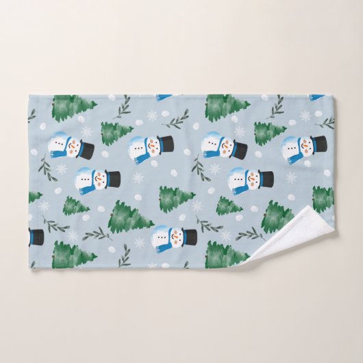Schattige Waterverf wintersneeuwpatroon Bad Handdoek (Handdoek)