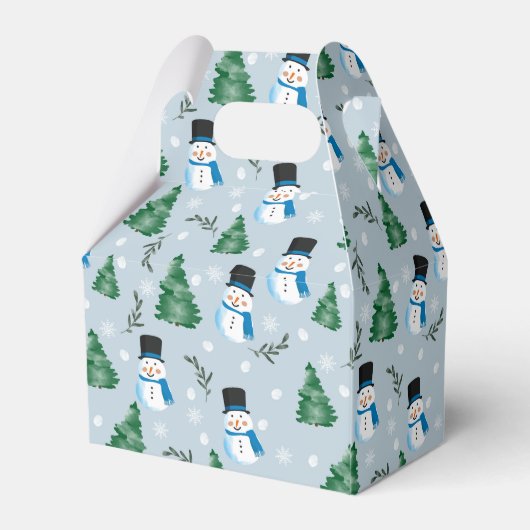 Schattige Waterverf wintersneeuwpatroon Bedankdoosjes (Achterkant)