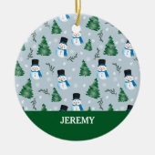 Schattige Waterverf wintersneeuwpatroon Keramisch Ornament (Voorkant)