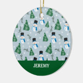 Schattige Waterverf wintersneeuwpatroon Keramisch Ornament (Links)