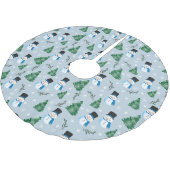 Schattige Waterverf wintersneeuwpatroon Kerstboom Rok (Gekanteld)