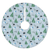 Schattige Waterverf wintersneeuwpatroon Kerstboom Rok (Voorkant)