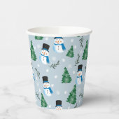 Schattige Waterverf wintersneeuwpatroon Papieren Bekers (Links)