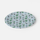 Schattige Waterverf wintersneeuwpatroon Papieren Bordje (Gekanteld)