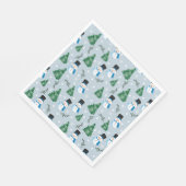 Schattige Waterverf wintersneeuwpatroon Servet (Hoek)