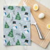 Schattige Waterverf wintersneeuwpatroon Theedoek (Quarter Fold)