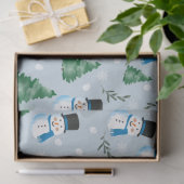 Schattige Waterverf wintersneeuwpatroon Tissuepapier (Geschenk)