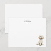 Schattige waterverf Witte Cockapoo Hond Plat Bedankkaart (Voorkant / Achterkant)
