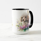 SCHATTIGE WATERVERF WITTE FRANSE POODLE PUPPY MOK (Voorkant rechts)