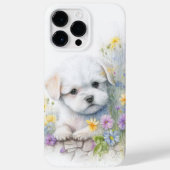 SCHATTIGE WATERVERF WITTE MALTESE PUPPY DOG Case-Mate iPhone CASE (Achterkant)
