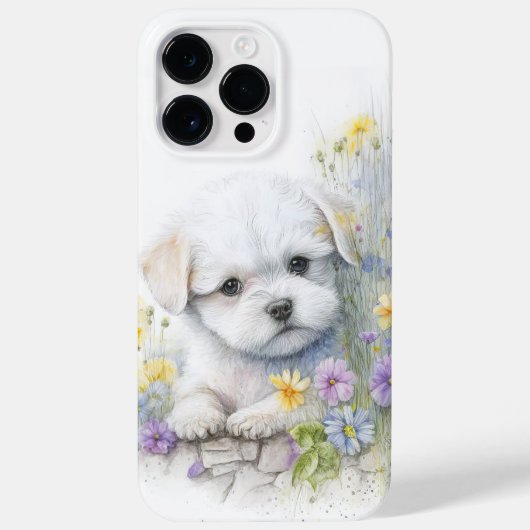 SCHATTIGE WATERVERF WITTE MALTESE PUPPY DOG Case-Mate iPhone CASE (Achterkant)