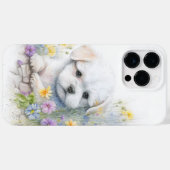 SCHATTIGE WATERVERF WITTE MALTESE PUPPY DOG Case-Mate iPhone CASE (Achterkant (horizontaal))