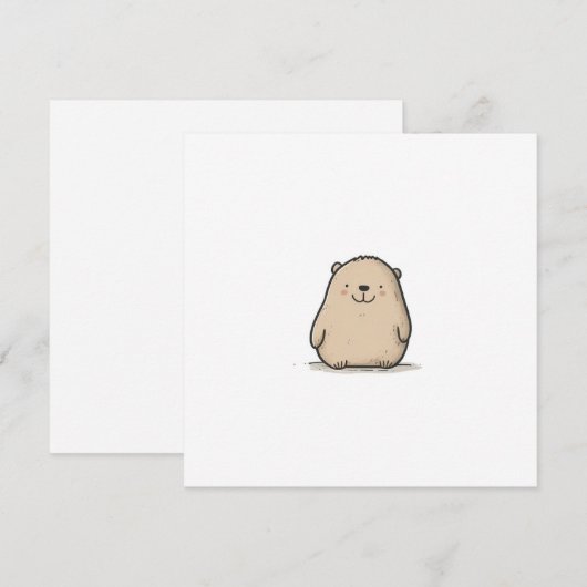 Schattige Waterverf Wombat Feestdagenkaart (Voorkant / Achterkant)