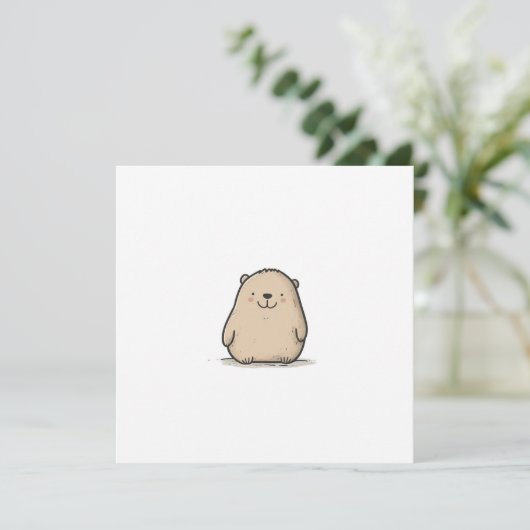 Schattige Waterverf Wombat Feestdagenkaart (Staand voorkant)