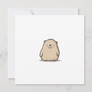 Schattige Waterverf Wombat Feestdagenkaart