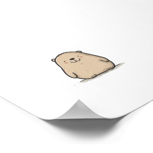 Schattige Waterverf Wombat Poster (Hoek)