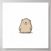 Schattige Waterverf Wombat Poster (Voorkant)