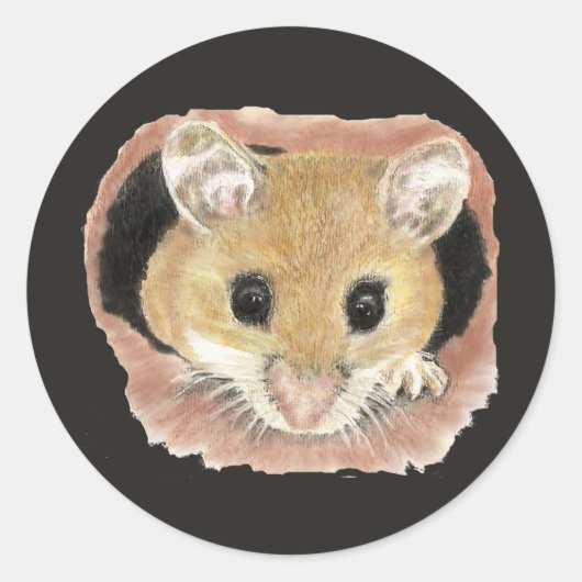 Schattige waterverf zakmuis sticker (Voorkant)