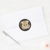 Schattige waterverf zakmuis sticker (Envelop)