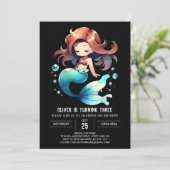 Schattige Waterverf zeemeerminverjaardag Kaart (Staand voorkant)