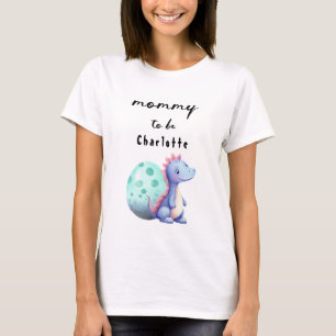 Schattige waterverf zwangere dinosaurus mama t-shirt