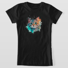Schattige waterverfkat t-shirt
