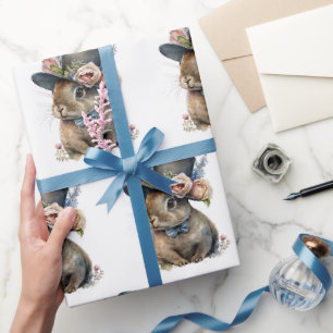 Schattige waterverfkonijn cadeaupapier