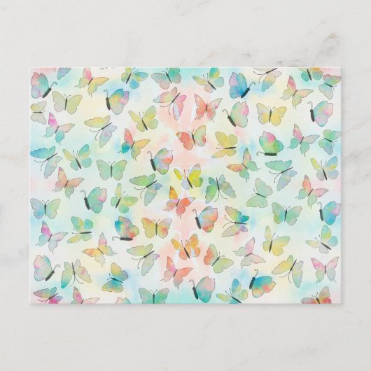 Schattige waterverven verven vlinderpatroon briefkaart (Voorkant)