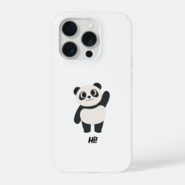 Schattige Waving Panda "Hallo" Vriendelijke Cartoo iPhone 15 Pro Case