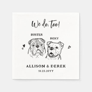 Schattige We Do Too 2 Dogs English Bulldog Wedding Servet