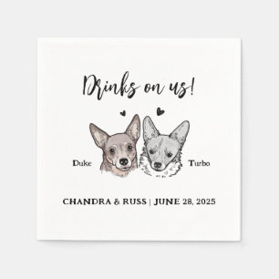 Schattige We Do Too 2 Dogs Wedding Napkins Servet