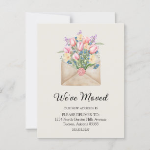 Schattige We hebben verhuisd Floral Nieuw adres Briefkaart