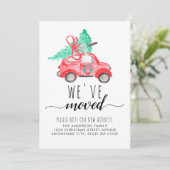 Schattige We hebben verhuisd kerstboom vakantie ve Aankondiging (Staand voorkant)