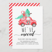 Schattige We hebben verhuisd kerstboom vakantie ve Aankondiging (Voorkant / Achterkant)