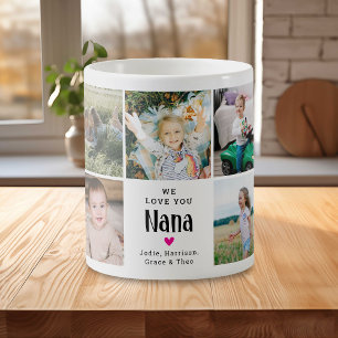 Schattige 'We Love You Nana' Fotocollage Koffiemok