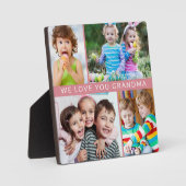 Schattige We Love You Oma 4 Fotocollage Roze Fotoplaat (Voorkant)