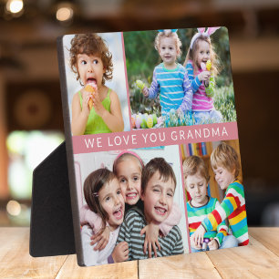 Schattige We Love You Oma 4 Fotocollage Roze Fotoplaat