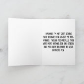 Schattige Weasel Excuses Bedankkaart (Binnen)