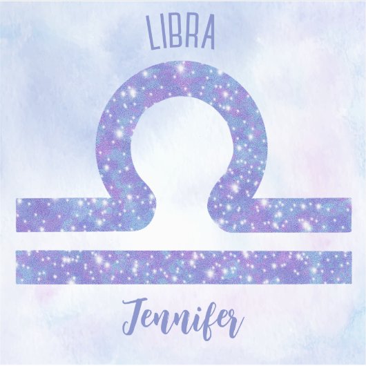 Schattige Weegschaal Astrologie Teken Gepersonalis Sticker (Voorkant)