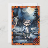 Schattige weerwolf Waterverf bos Kaart (Achterkant)