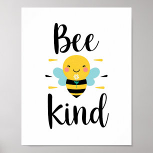 Schattige "Wees aardig" woordspeling met hommel Poster
