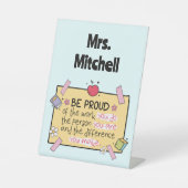 Schattige wees trots op een persoonlijke leerkrach reclamebord met voetstuk (Voorkant)