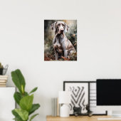 Schattige Weimaraner Dog Art Print Poster (Thuiskantoor)