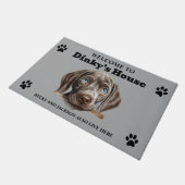 Schattige Weimaraner Hond Foto Deurmat (Schuin)