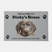 Schattige Weimaraner Hond Foto Deurmat (Voorkant)